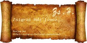 Zsigrai Héliosz névjegykártya